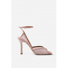 Whitney pink suede sandals with Swarovski crystals
