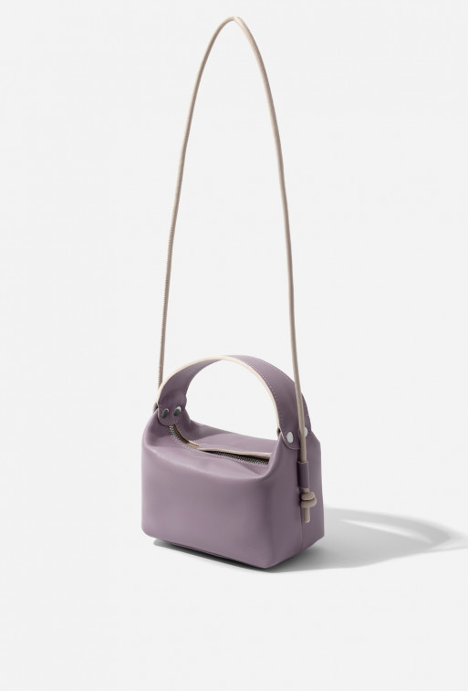 Selma micro purple leather bag /silver/