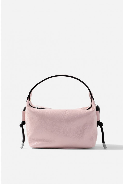 Selma micro ligth-pink leather
bag /silver/