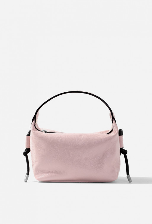 Selma micro ligth-pink leather
bag /silver/
