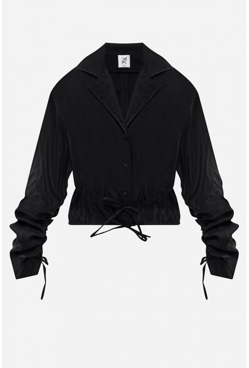 Black raincoat fabric shirt