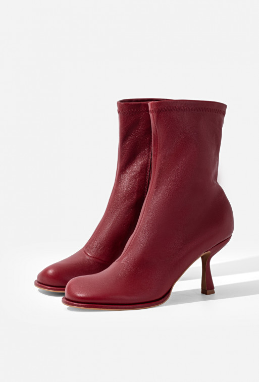 Blanca bordeaux leather ankle boots