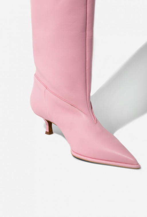 Erica pink leather boots