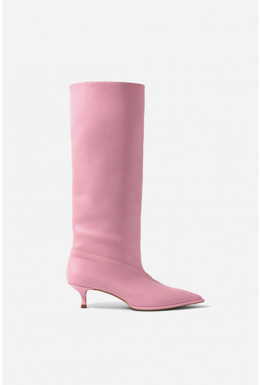 Erica pink leather boots