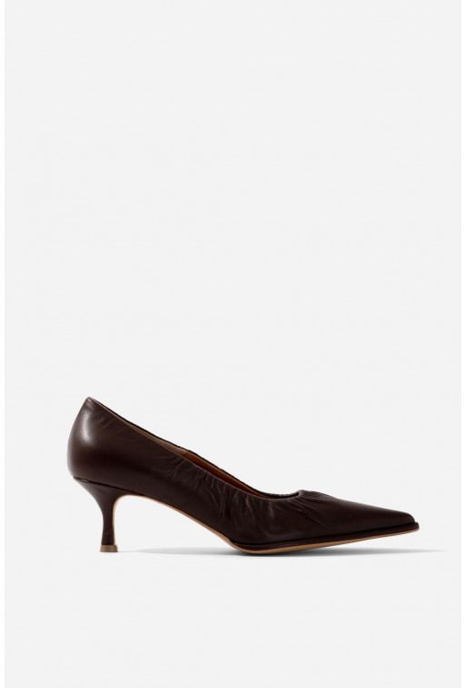 Lusy brown leather
pumps / 5cm/