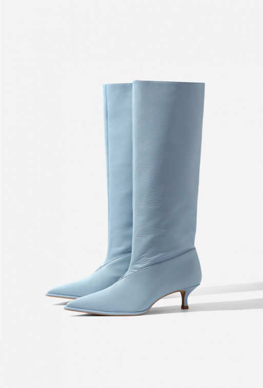 Erica blue leather boots