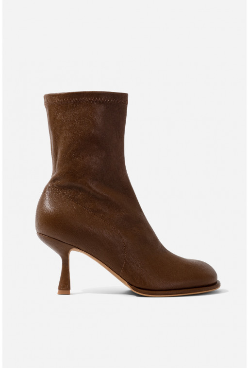 Blanca brown leather ankle boots