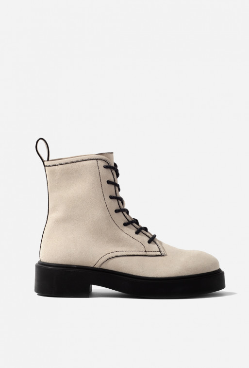 Lina milky suede boots