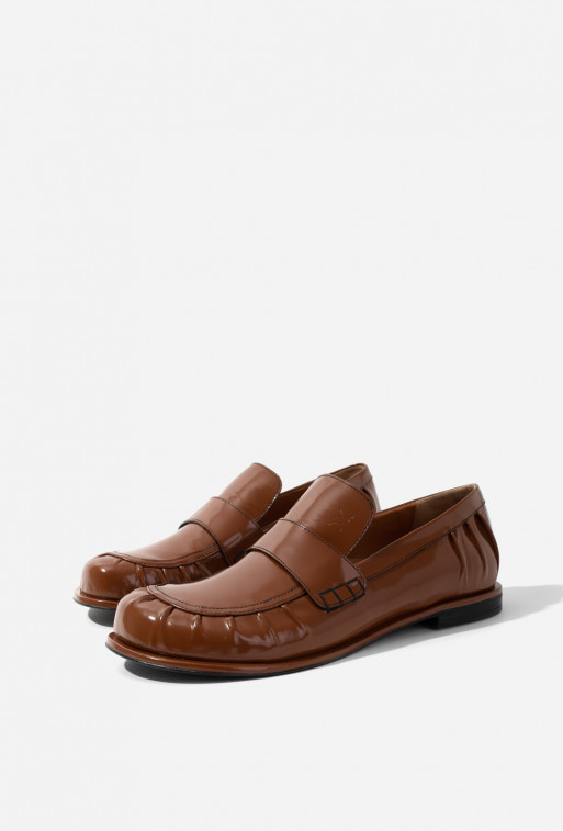 Seleste brown leather loafers