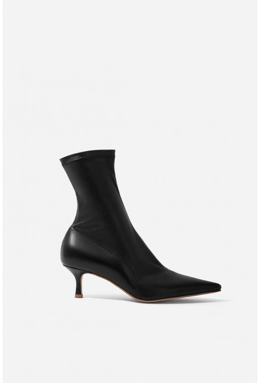 Courtney black leather ankle boots