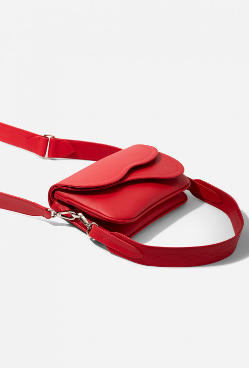 Saddle bag 2
red leather crossbody /silver/