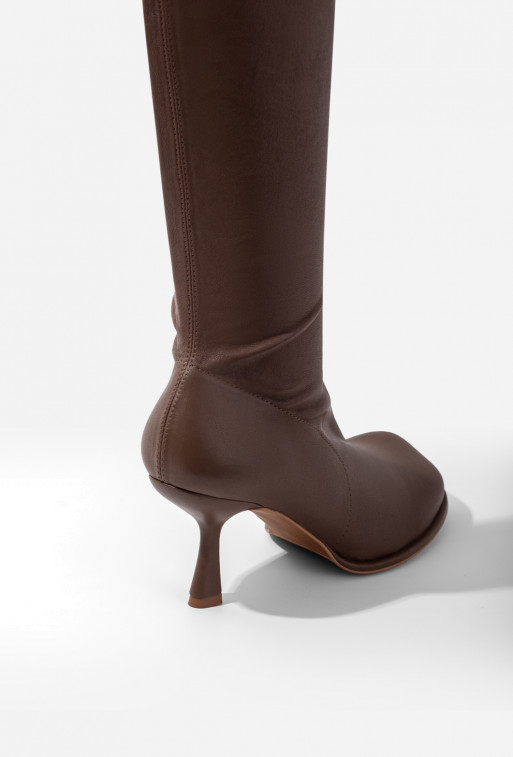 Kaya brown leather knee boots