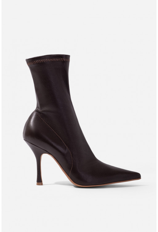Kim dark-brown leather with lightning
ankle boots