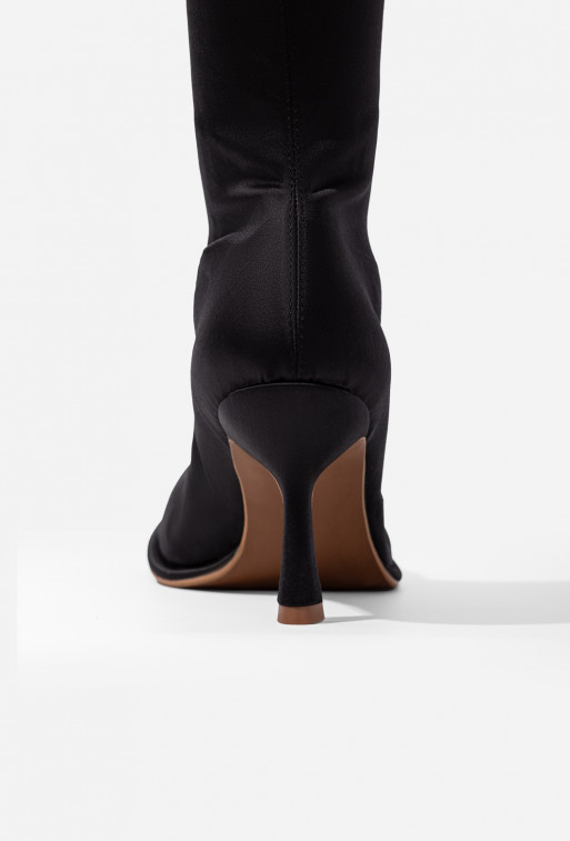 Blanca black stretch textile ankle boots /7 cm/