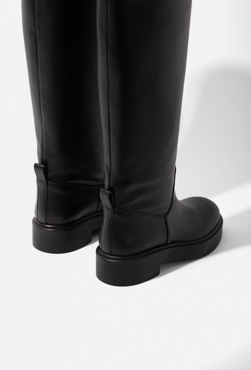 Melanie black leather boots