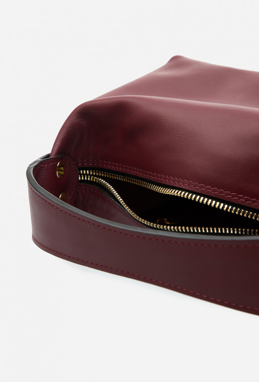 Selma micro burgundy leather
bag /gold/