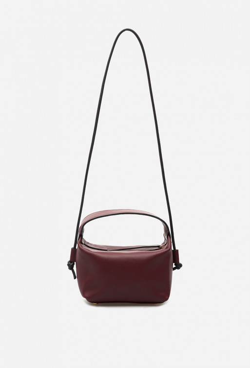 Selma micro burgundy leather
bag /gold/
