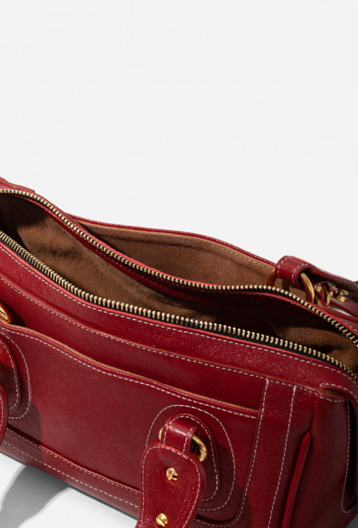 Donna red leather bag /gold/