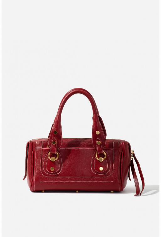 Donna red leather bag /gold/