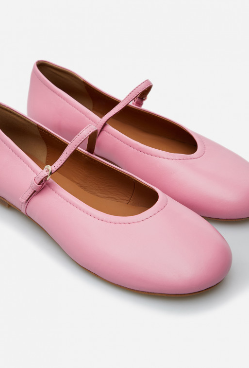 Ashley pink leather ballet flats