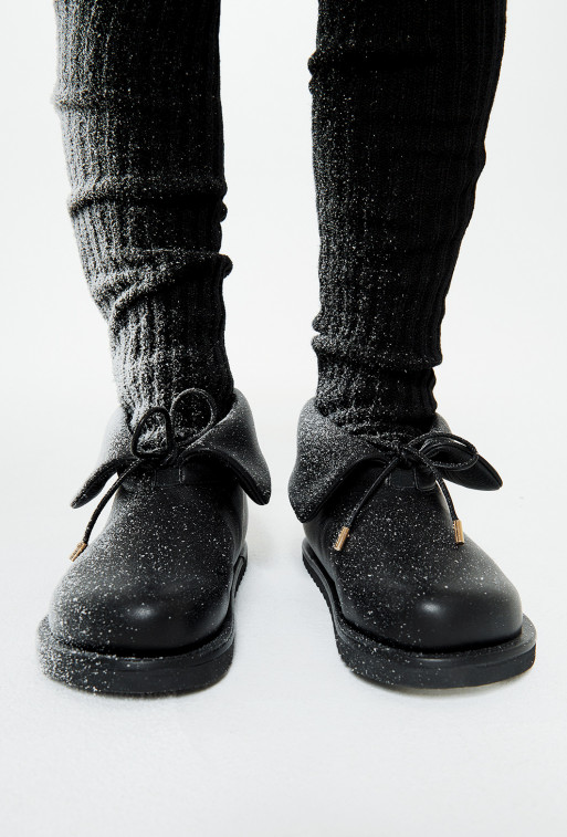 Iris black leather boots