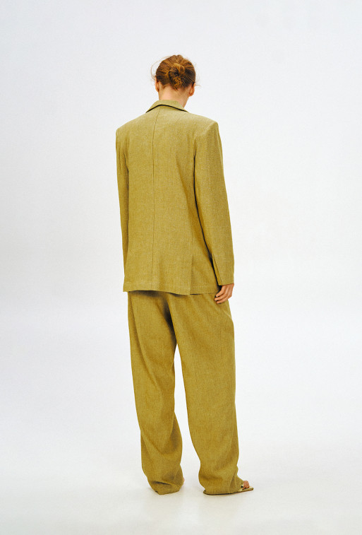 Light olive linen straight pants