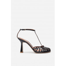 Goldie black patent-leather sandals /9 cm/