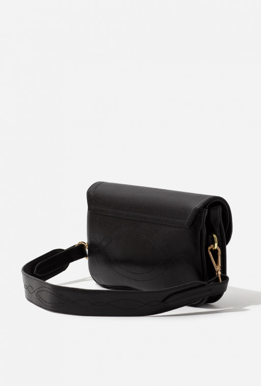 Saddle bag 2
black leather crossbody /gold/
