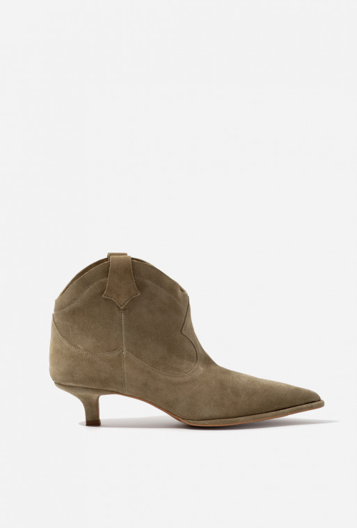 Cherilyn olive suede cowboy boots
