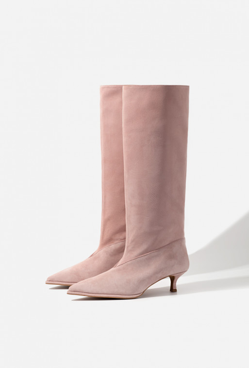 Erica pink suede boots