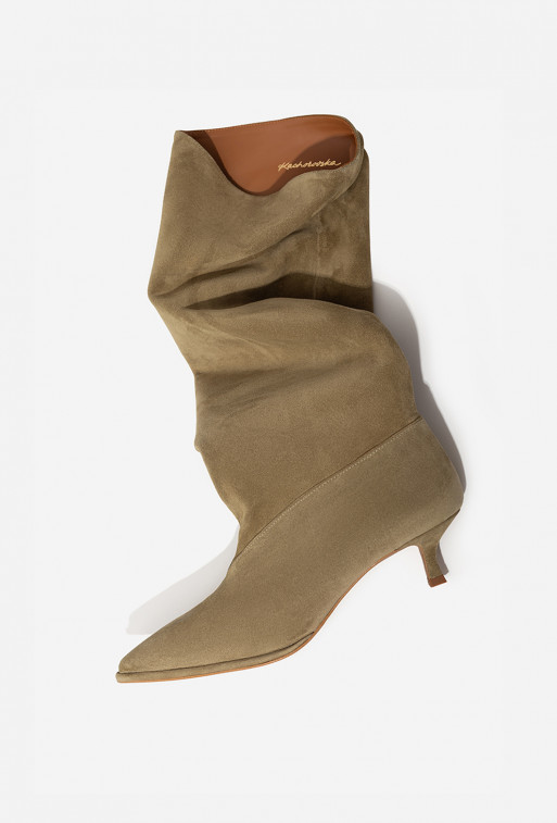 Erica olive suede boots