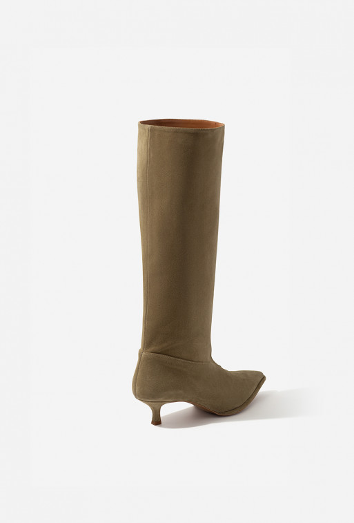 Erica olive suede boots