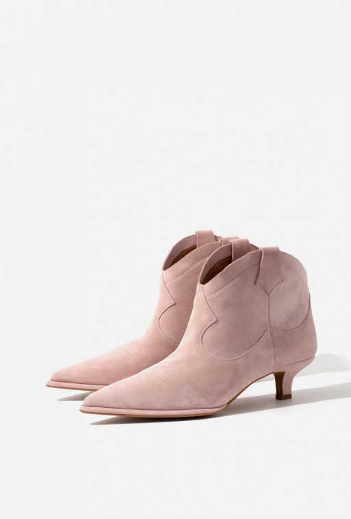 Cherilyn pink suede cowboy boots