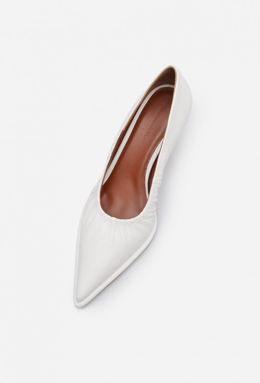 Lusy white leather
pumps / 5cm/