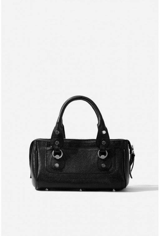 Donna black leather bag /silver/