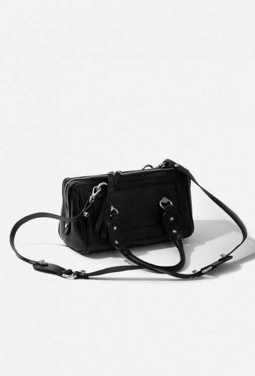 Donna black leather bag /silver/