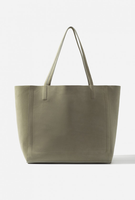 Sarah light green suede shopper bag /gold/