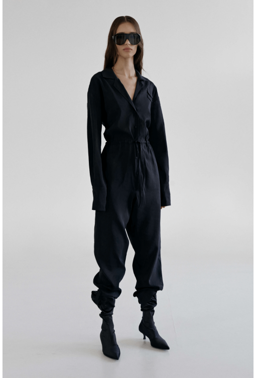 Black jumpsuit with long sleeves
