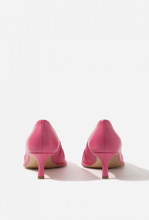 Lusy pink leather pumps / 5cm/
