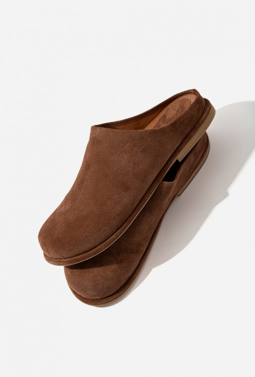 Claire brown suede mules