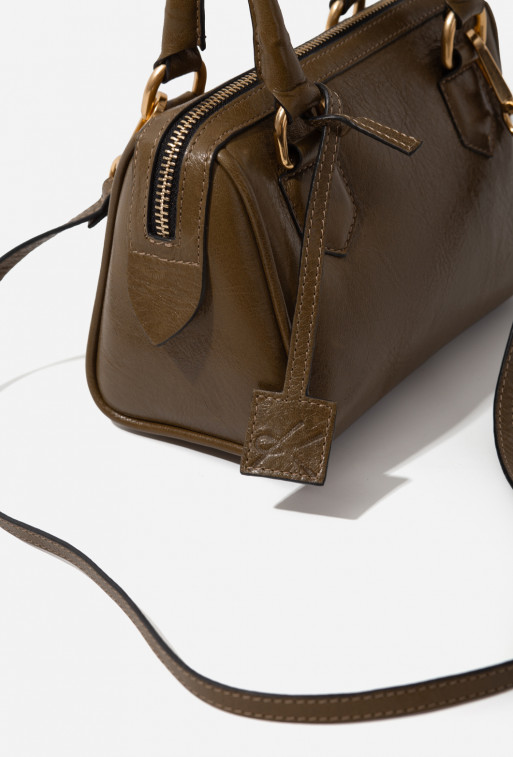 Drew dark brown patent leather bag /gold/