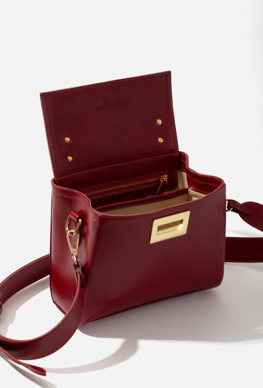 Erna mini New dark red leather bag /gold/