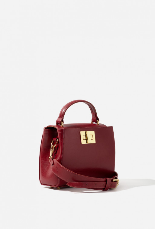 Erna mini New dark red leather bag /gold/