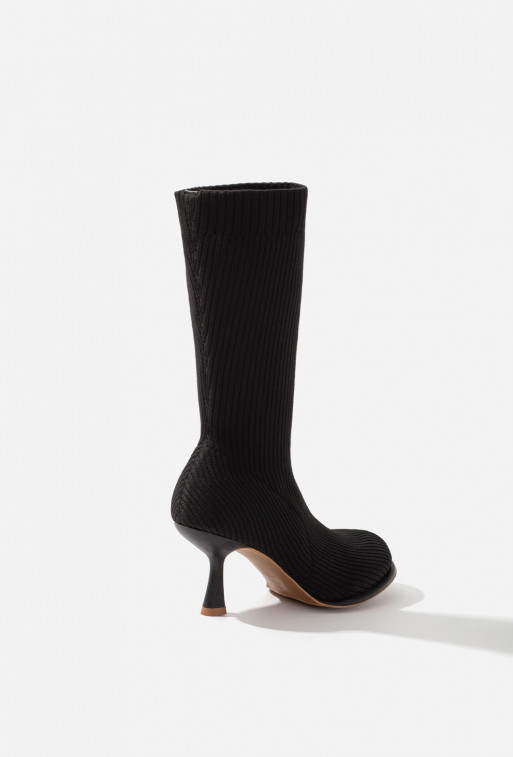 Blanca black knit ankle boots