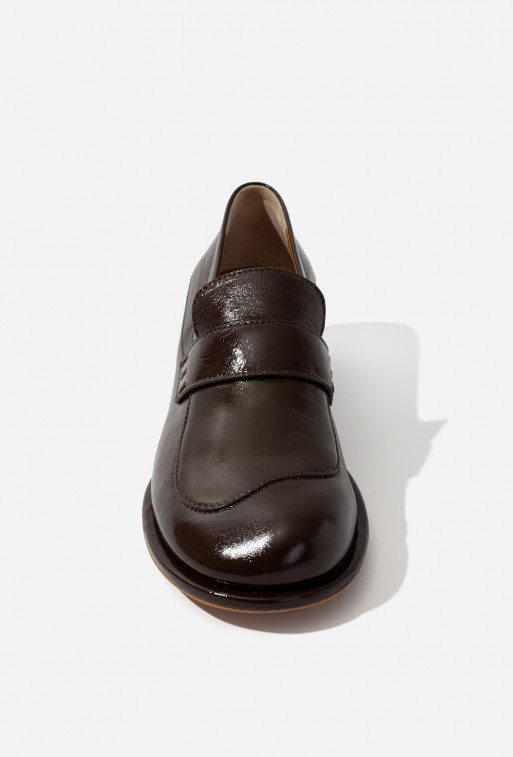 Dark brown leather Greta loafers