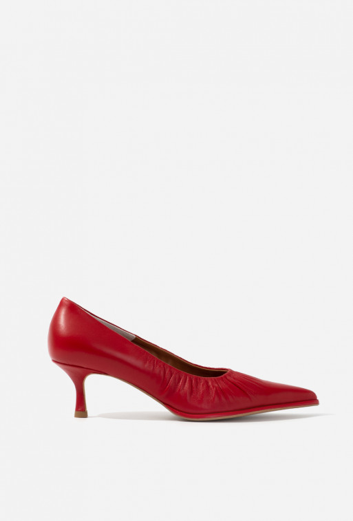 Lusy dark red leather pumps / 5cm/
