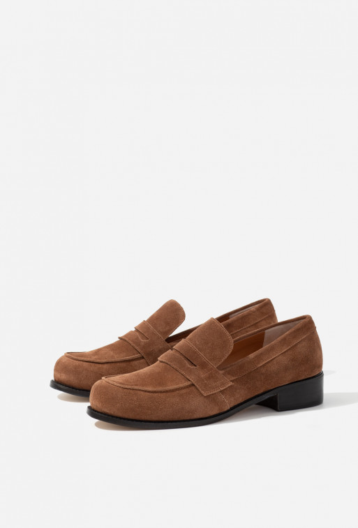 Alen brown suede leather loafers