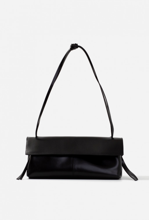 Rebecca black leather baguette bag