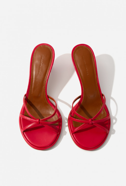 Mona red leather sandals
