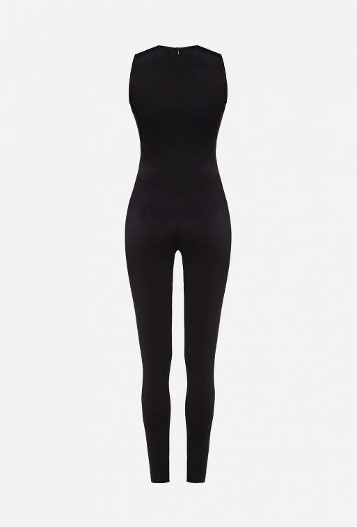 Black jumpsuit with a front cutout